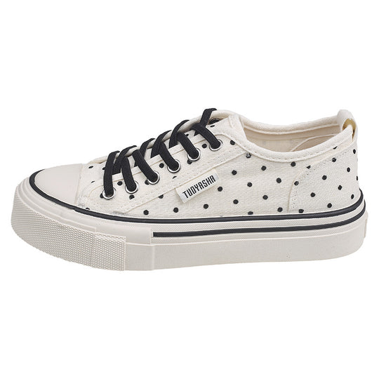 Damen Freizeit Sneakers mit gepolsterter Innensohle und punktemuster EB
