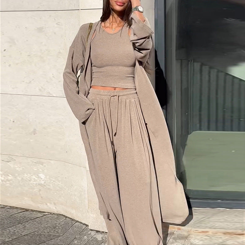 Damen Lässiges Freizeit-Ensemble mit offener Jacke EB