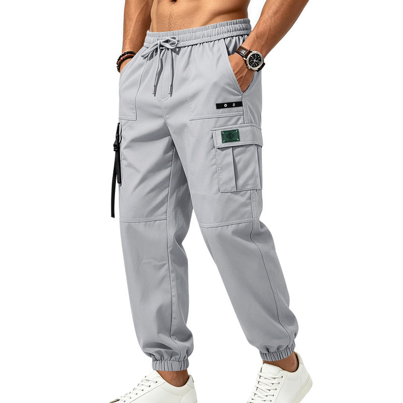 Herren Cargo-Jogginghose mit Kordelzug elastischen Bündchen und Multifach-Taschen EB