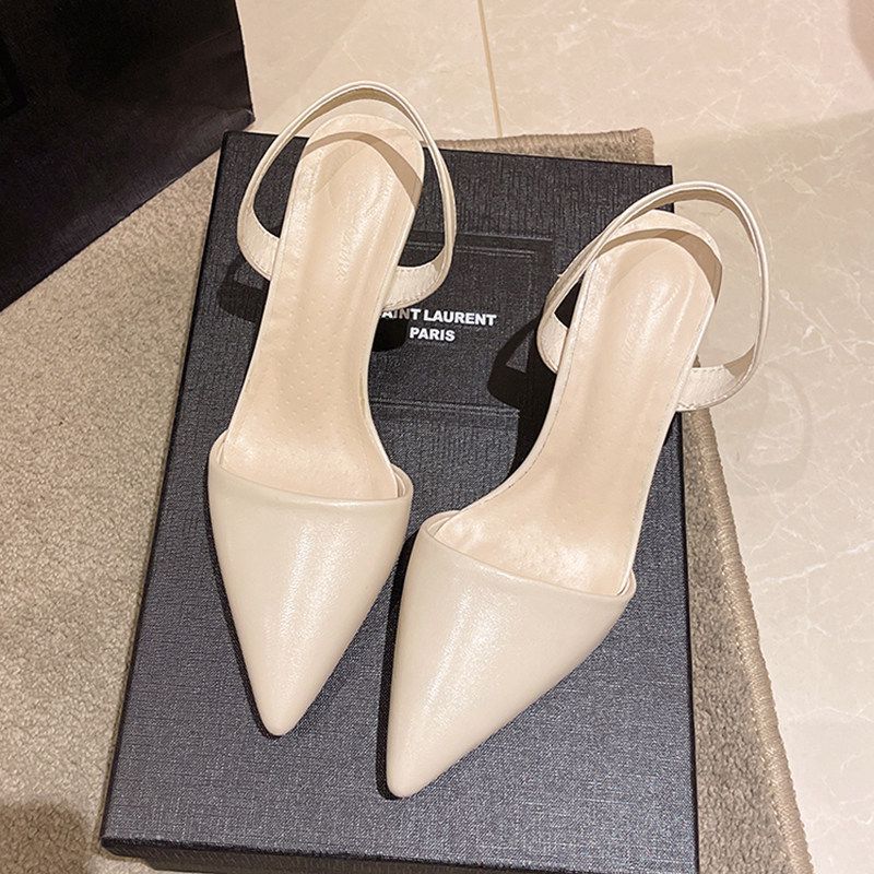 Damen elegante Slingback-Pumps mit feinen Riemen und spitz zulaufendem Design EB