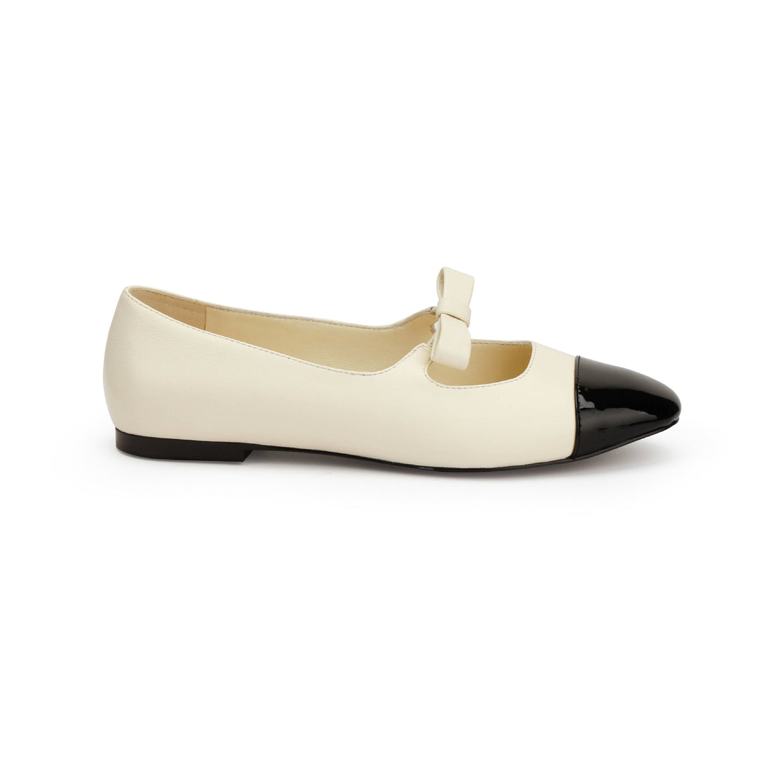 Damen Ballerina-Pumps mit dekorativem Schleifenakzent und hochglänzender Spitze EB