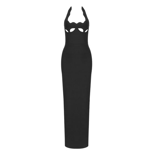 Damen Elegantes figurbetontes Abendkleid mit raffiniertem Ausschnitt EB