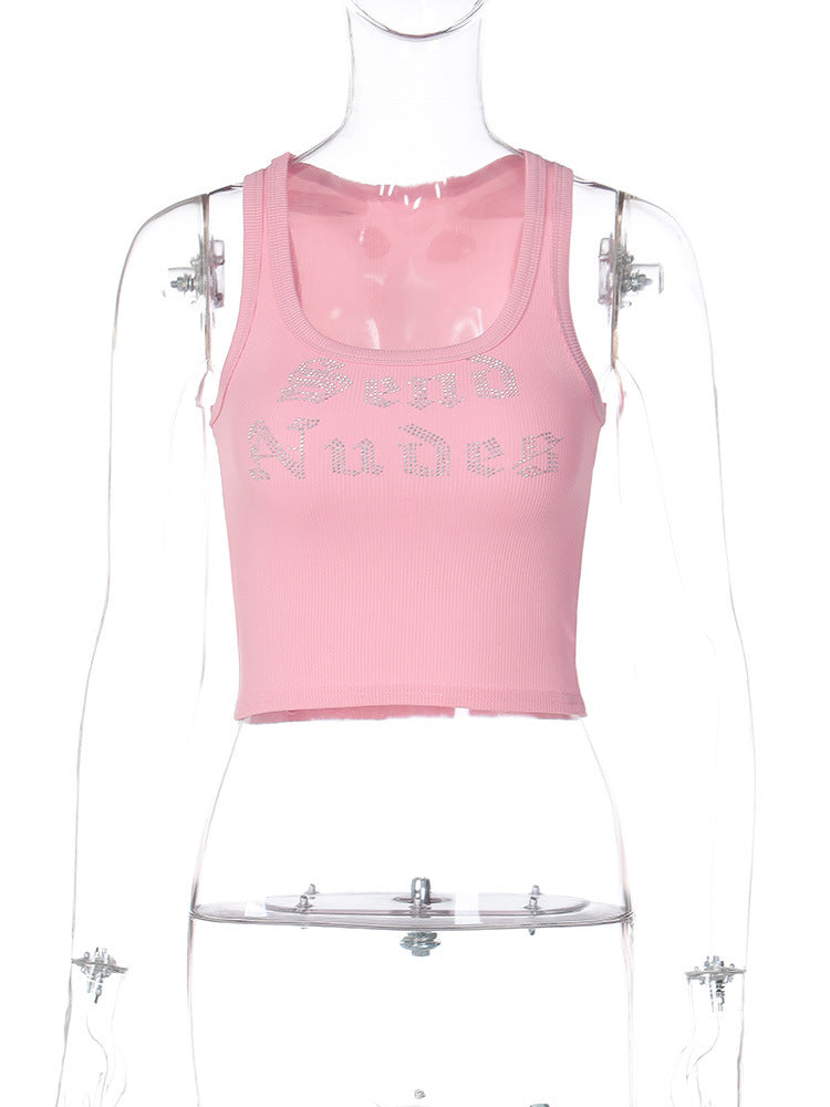 Damen Crop-Top mit funkelndem Schriftzug EB