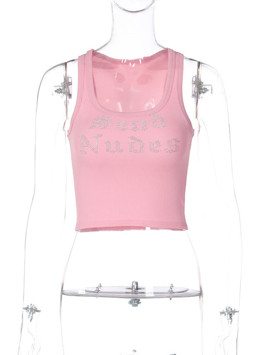 Damen Crop-Top mit funkelndem Schriftzug EB