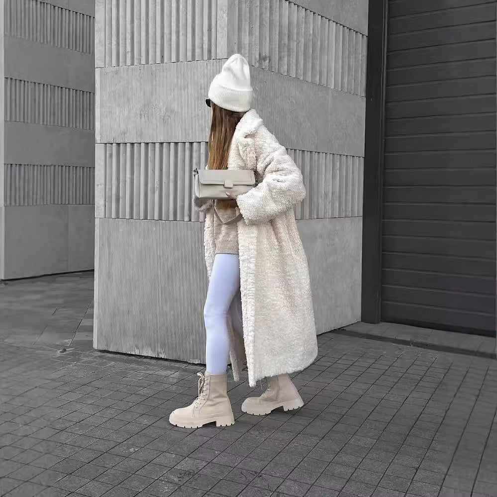 Damen Kuschelige Teddyfelljacke im eleganten Oversize-Design EB