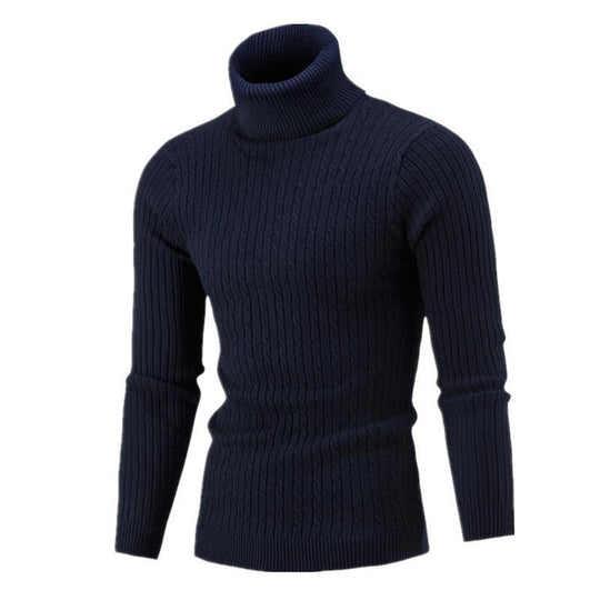 Herren Rollkragenpullover mit strukturiertem Zopfmuster und modernem Schnitt EB
