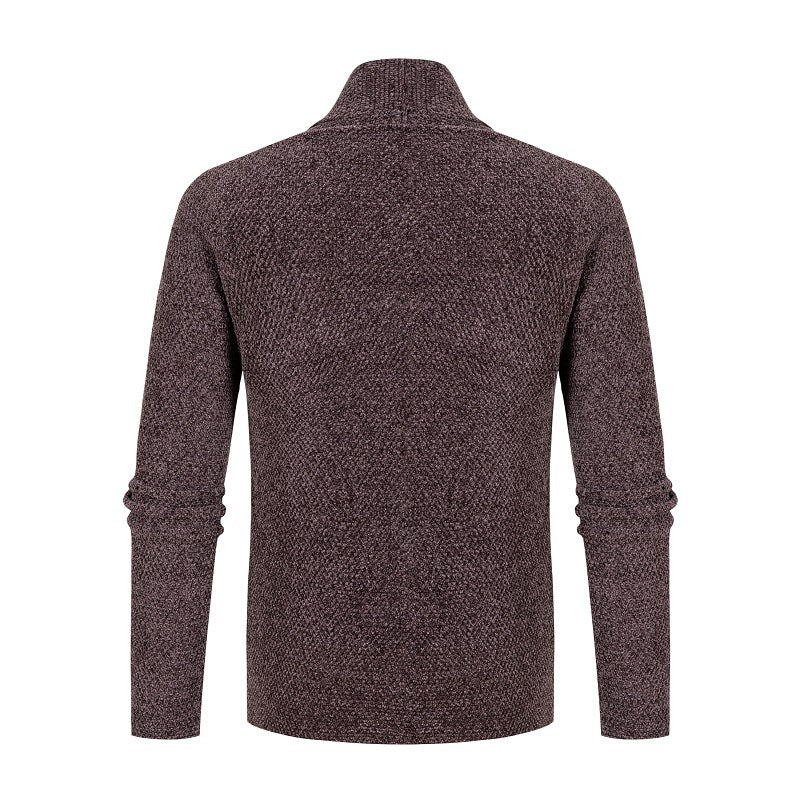 Herren Strickjacke mit modernem Schalkragen und feinem Strukturmuster EB