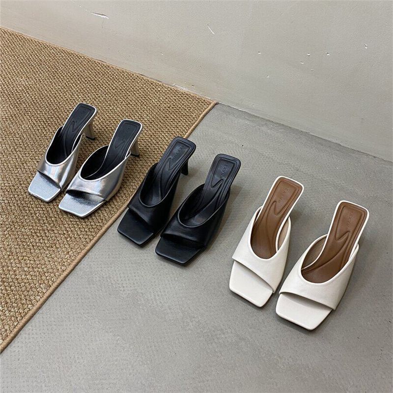 Damen elegante Mules mit geschwungenem Design EB