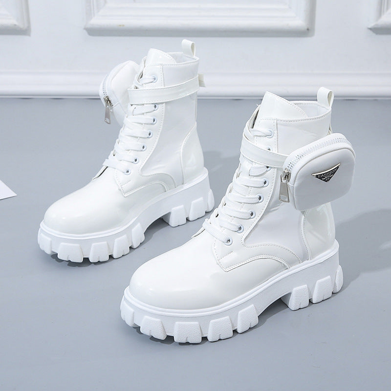 Damen High-Top Stiefel mit robustem Sohlendesign und praktischem Reißverschluss EB