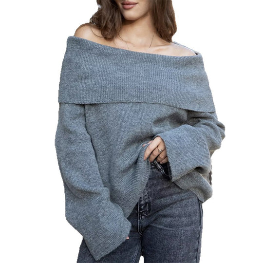 Damen Off-Shoulder-Pulloverkleid aus weicher Strickqualität EB