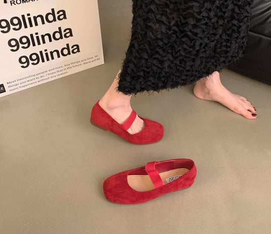 Damen elegante Ballerinas mit modischem Riemchen EB