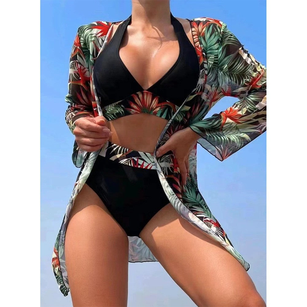 Damen Bikini-Set mit floralem Cover-Up EB