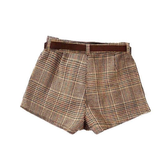 Damen Karierte Shorts mit Gürtelschlaufen EB