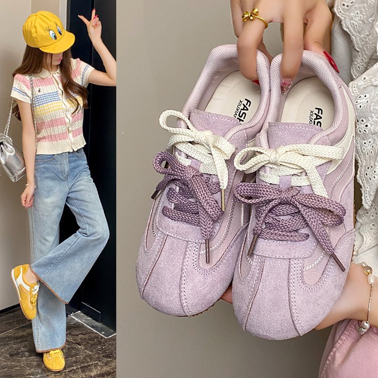 Damen Sportliche Sneakers mit strukturiertem Obermaterial und rutschfester Sohle EB