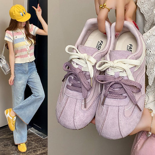 Damen Sportliche Sneakers mit strukturiertem Obermaterial und rutschfester Sohle EB