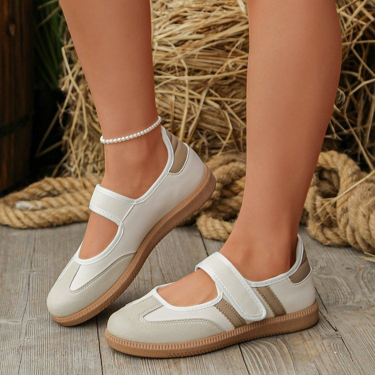 Damen Mary-Jane-Sneaker mit Klettverschluss, leichter Profilsohle und Komfortfußbett EB