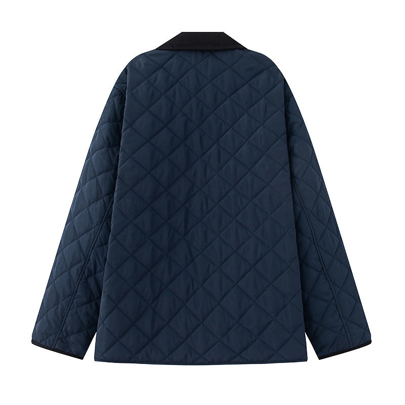 Damen Steppjacke aus weichem Material mit kontrastierendem Kragen und praktischen Taschen EB