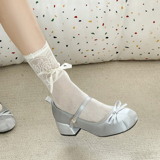 Damen Ballerinas mit elegantem Riemchen und zierlichem Schleifenakzent EB
