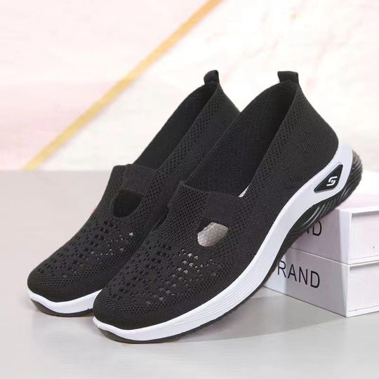 Damen Leichte und luftige Slip-On Sneakers mit elastischer Sohle EB