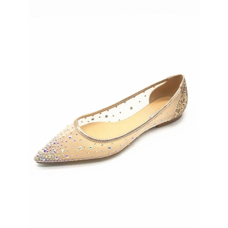 Damen Ballerina-Spitze aus transparentem Mesh mit Strassbesatz EB