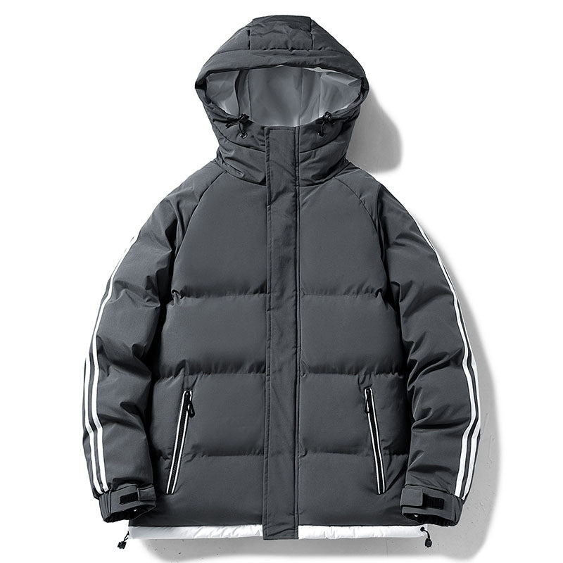 Herren nan gesteppte Kapuzen-Winterjacke mit Thermofutter, seitlichen Kontraststreifen und winddichter Außenhülle EB