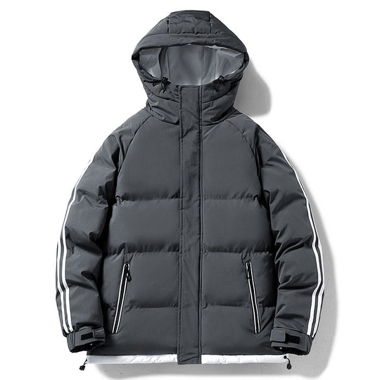 Herren nan gesteppte Kapuzen-Winterjacke mit Thermofutter, seitlichen Kontraststreifen und winddichter Außenhülle EB