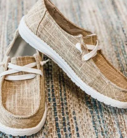 Damen Freizeit-Slip-On Schuhe mit elastischen Schnürdetails und rutschfester Sohle EB