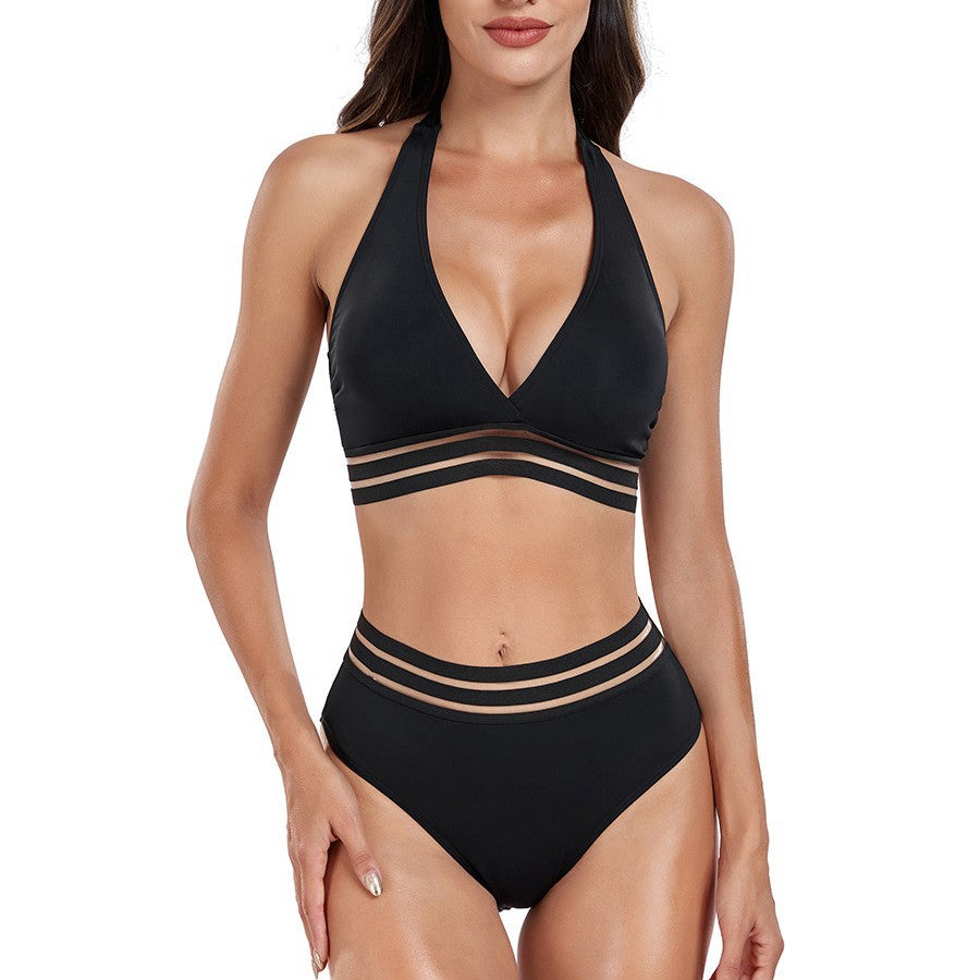 Damen Hochtailliertes Bikini-Set mit innovativem Cut-Out-Design EB