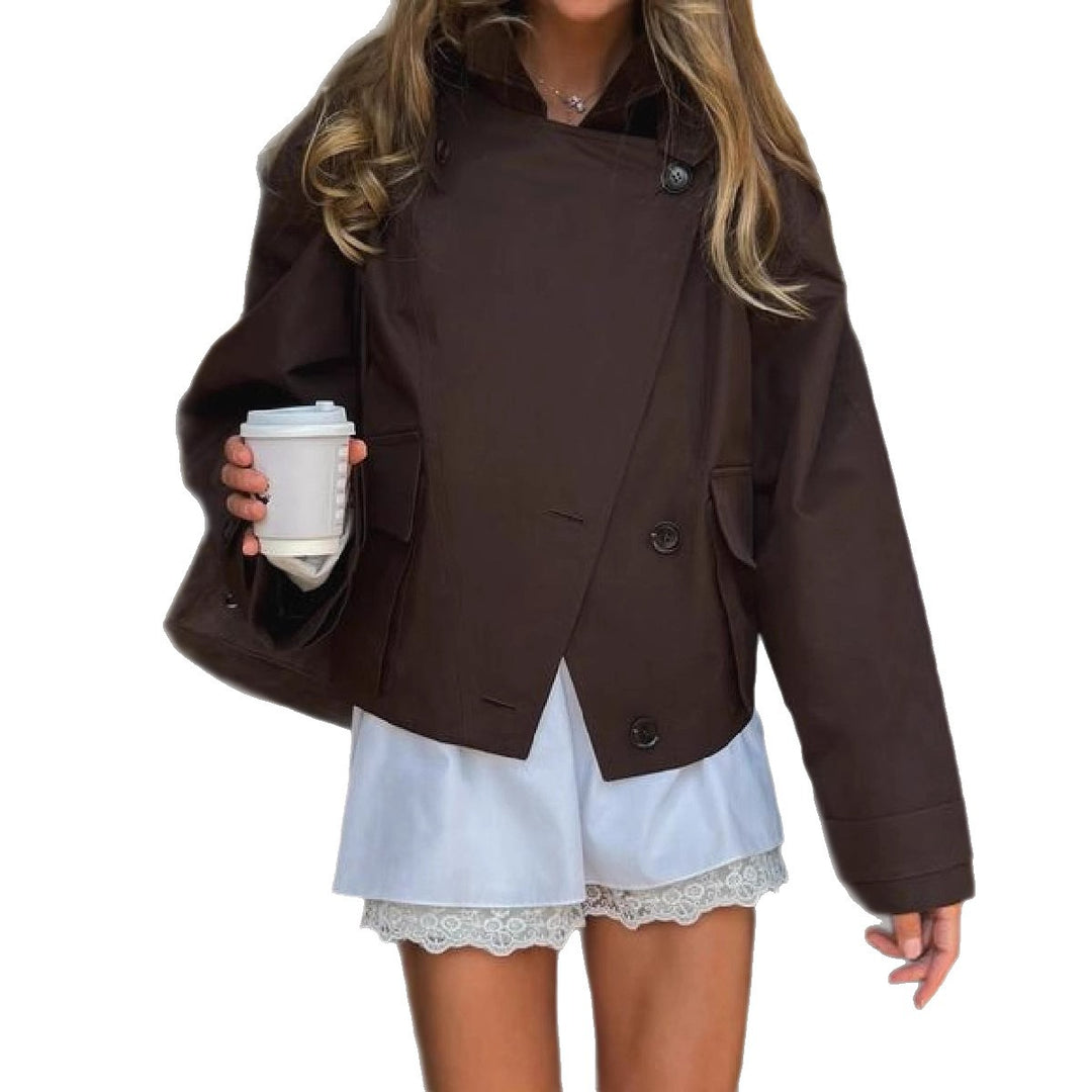 Damen oversized Utility-Jacke mit praktischen Taschen und elegantem Schnitt EB