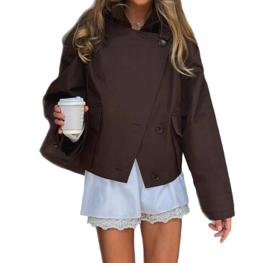 Damen oversized Utility-Jacke mit praktischen Taschen und elegantem Schnitt EB