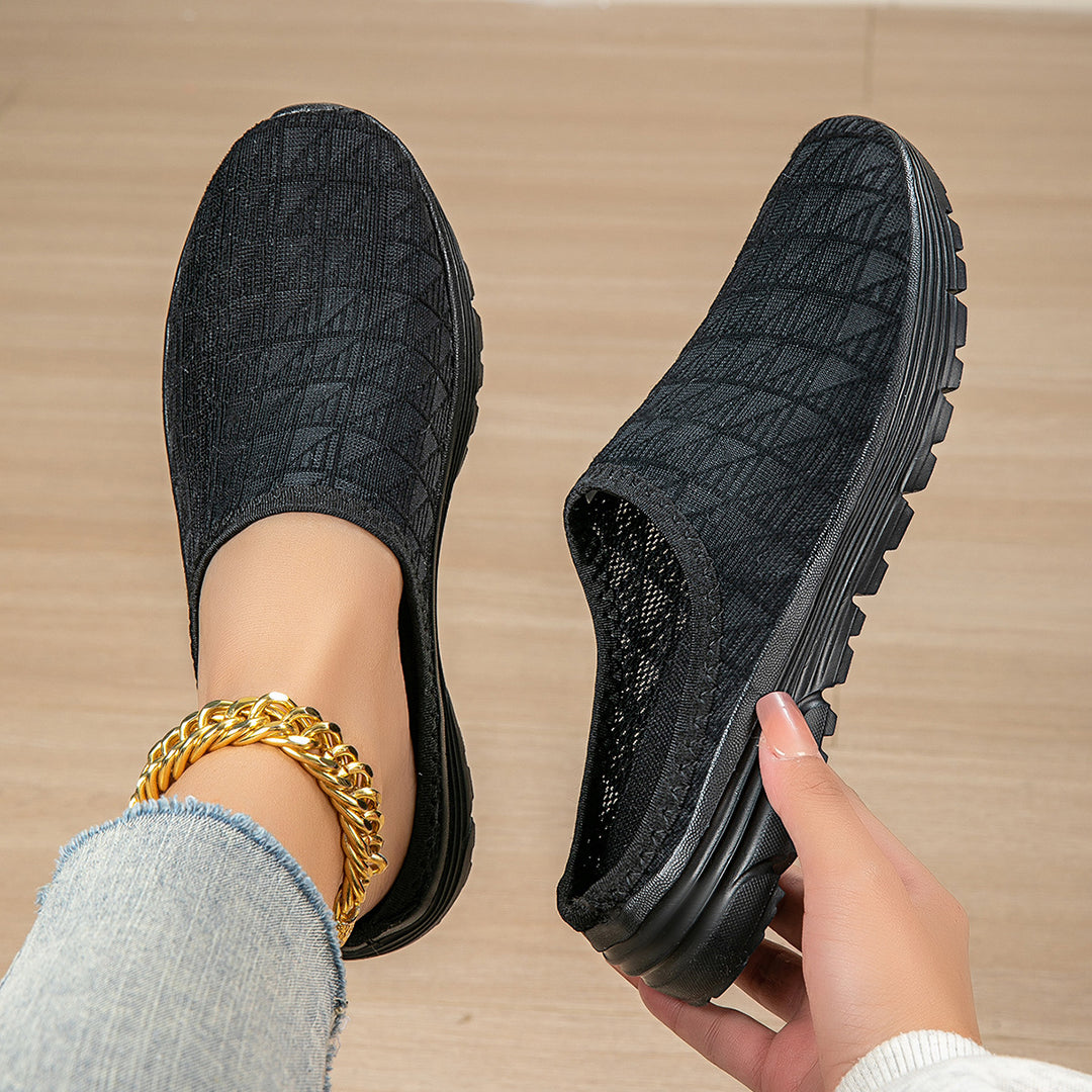 Damen nan atmungsaktiver Netz-Slipper mit Diamantstruktur-Obermaterial und gedämpfter Leichtsohle EB