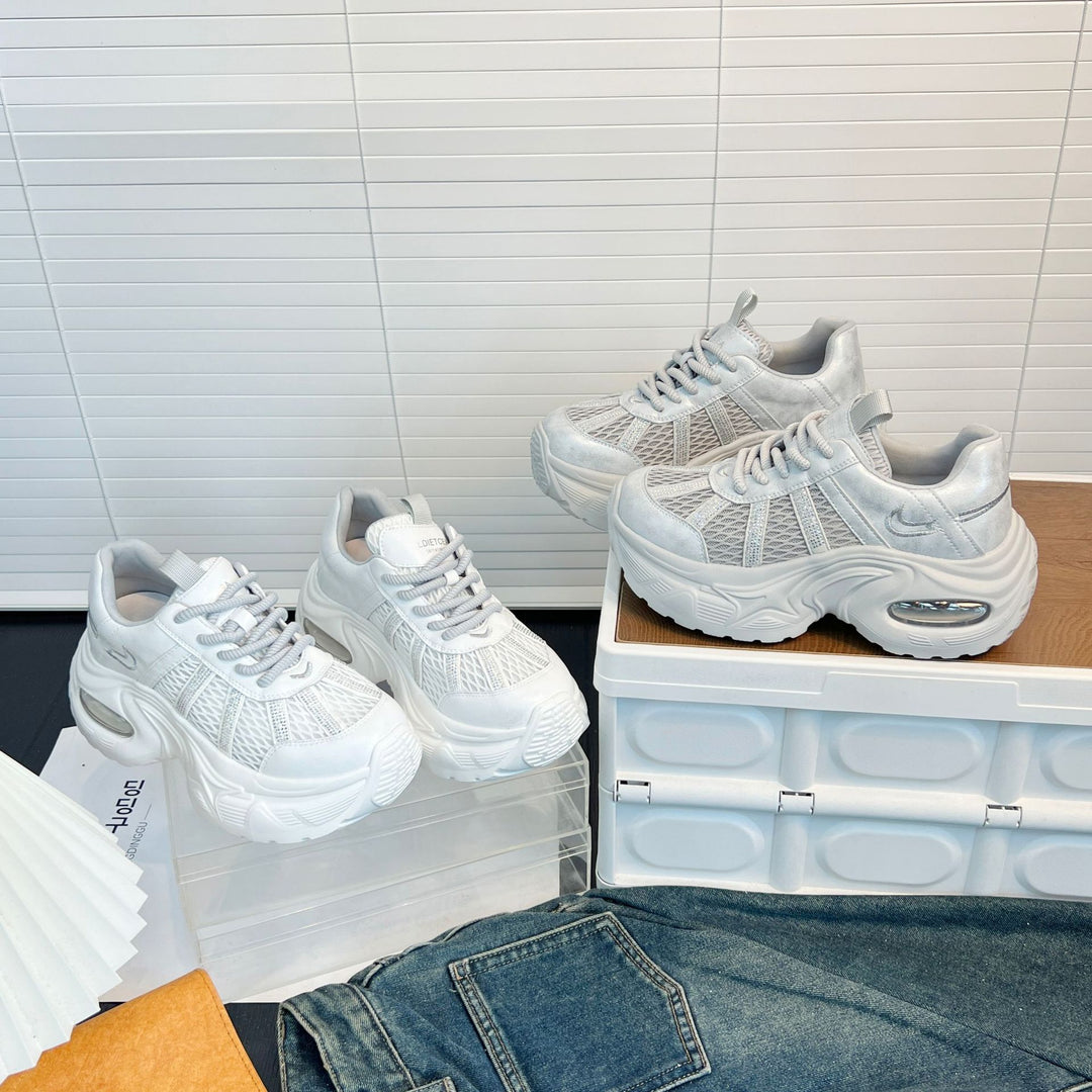 Damen Sportliche Trend-Sneaker mit atmungsaktiver Mesh-Oberfläche und dämpfendem Fußbett EB