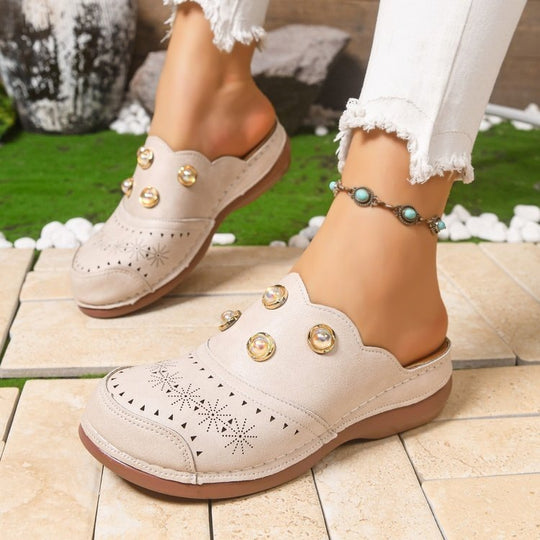 Damen modische und bequeme Clogs mit Blumendesign EB