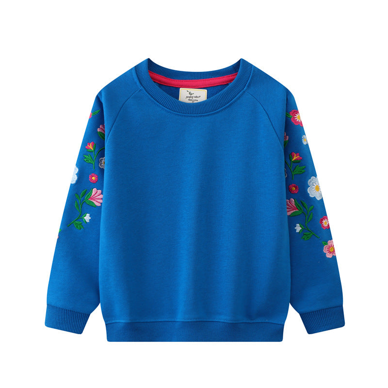 Damen Sweatshirt mit lebhaften Blumenstickereien EB