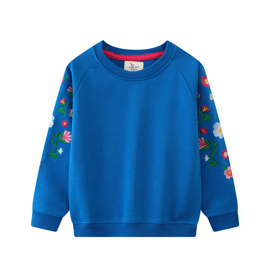 Damen Sweatshirt mit lebhaften Blumenstickereien EB