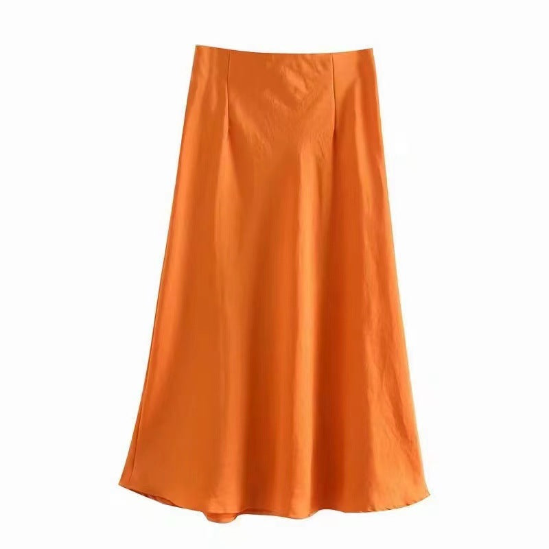 Damen Maxi-Rock aus fließendem Stoff mit elegantem Fall EB
