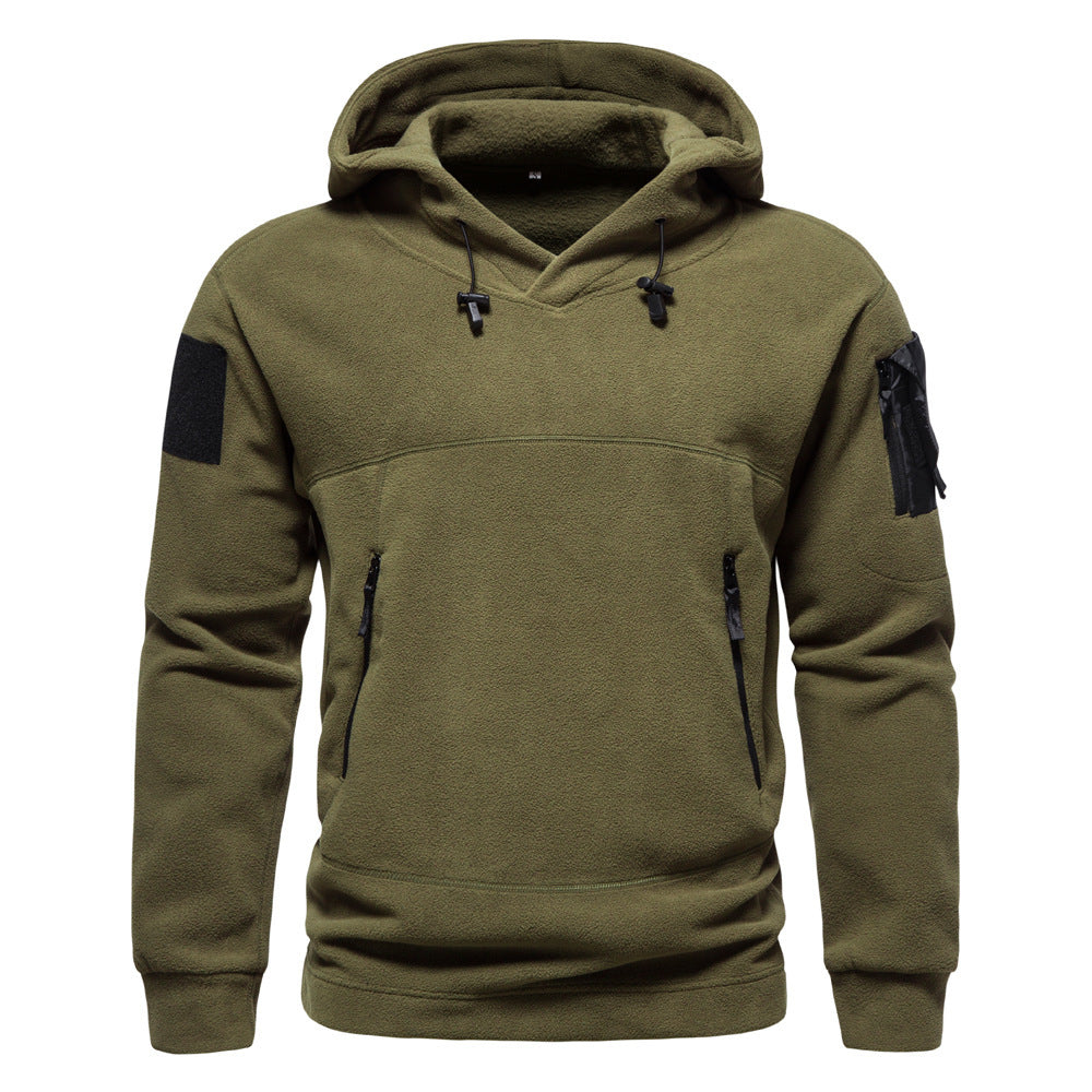 Herren moderne Fleece-Hoodie mit strategischen Reißverschlusstaschen EB