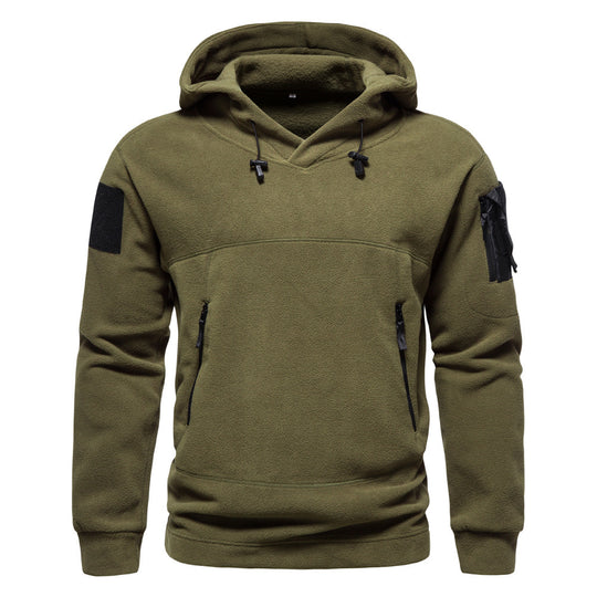 Herren moderne Fleece-Hoodie mit strategischen Reißverschlusstaschen EB