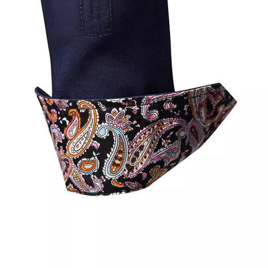 Herren Langarmhemd mit modernem Paisley-Muster und exklusiven Details EB