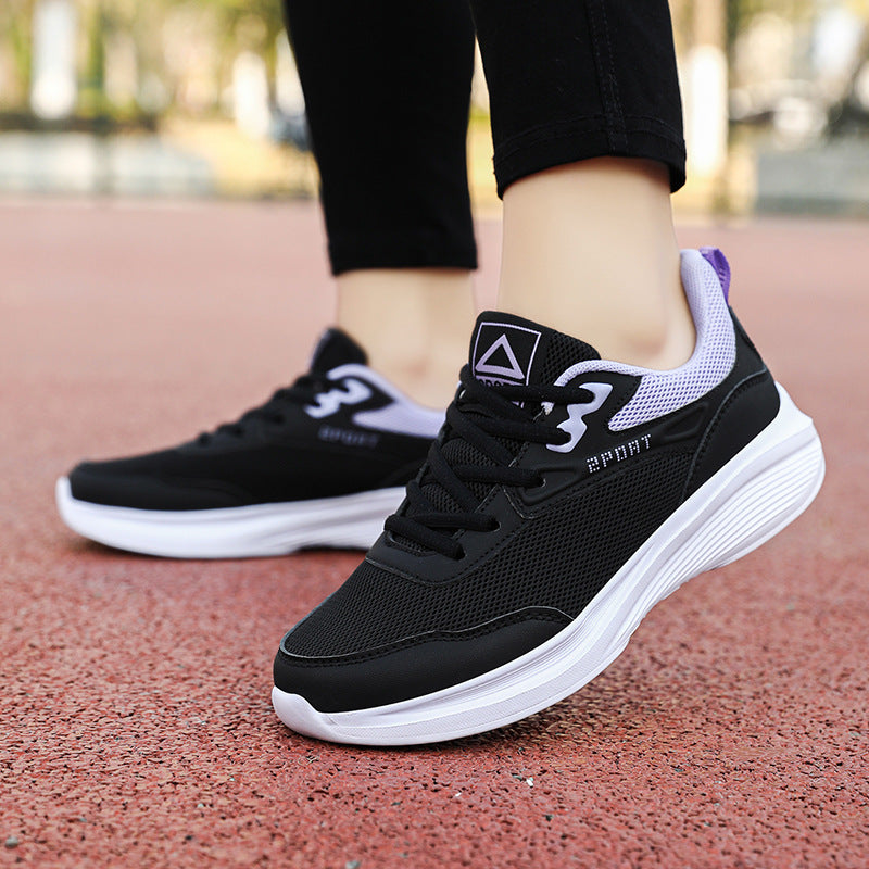 Damen Leichte Fitness-Sneaker mit atmungsaktiver Mesh-Oberfläche und bequemer Dämpfung EB