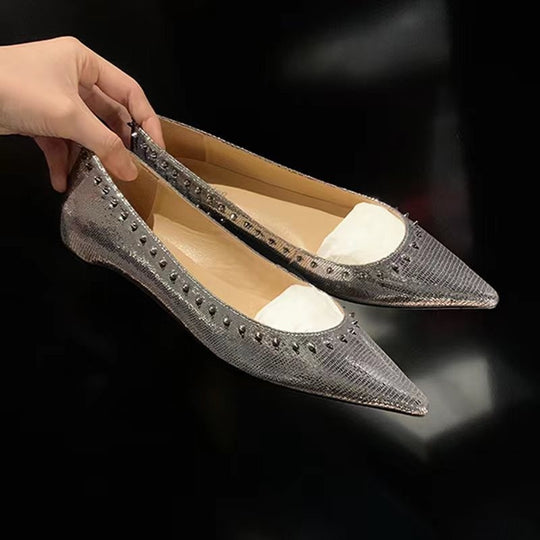 Damen elegante Ballerinas mit Nieten EB