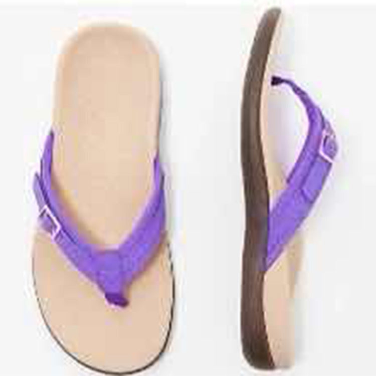 Damen Elegante und komfortable Zehentrenner-Sandalen mit verstellbarem Riemen EB