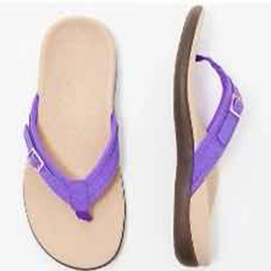 Damen Elegante und komfortable Zehentrenner-Sandalen mit verstellbarem Riemen EB