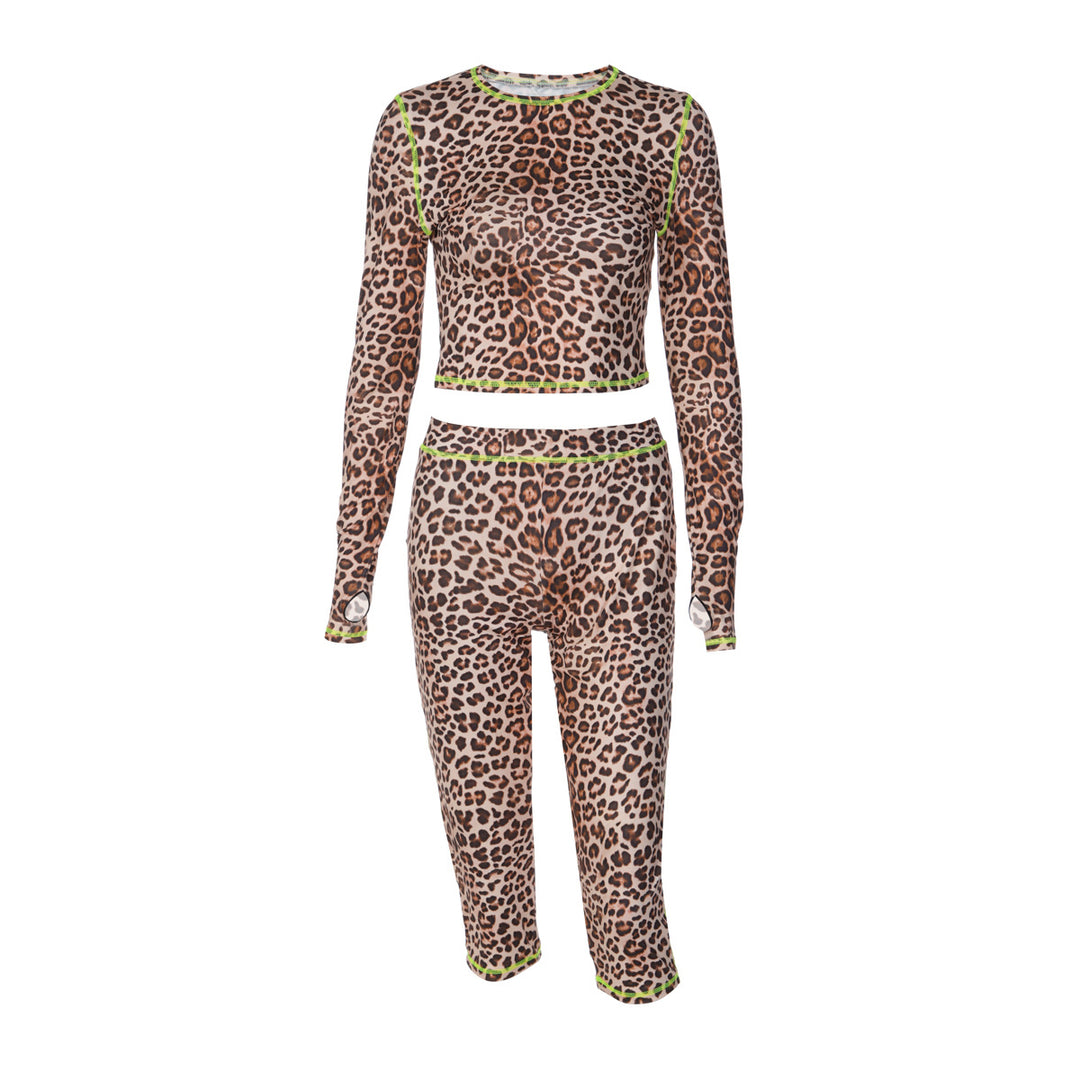 Damen Tierdruck Sport-Set EB