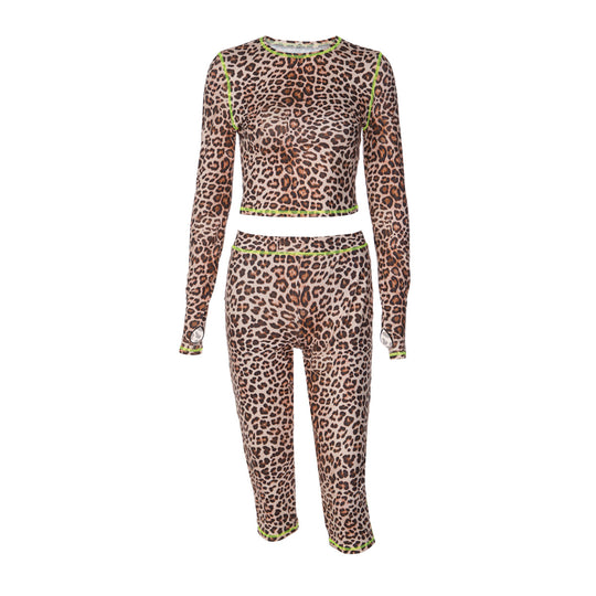 Damen Tierdruck Sport-Set EB