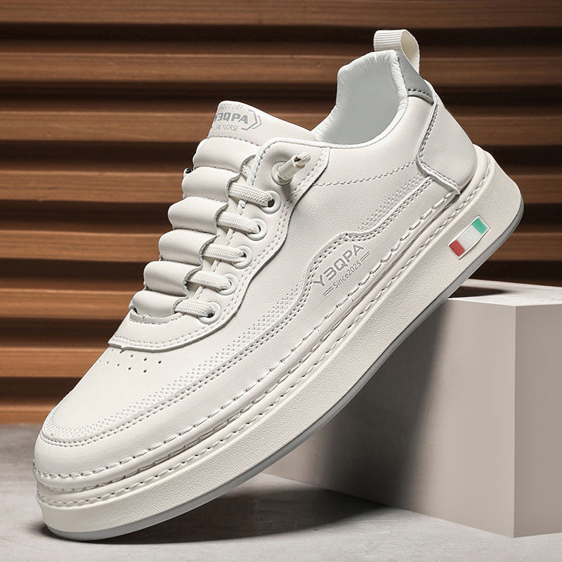 Damen Modische Ledersneaker mit dämpfender Laufsohle und eleganter Naht EB