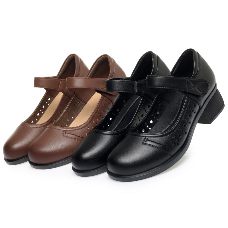 Damen Mary Jane Schuhe mit bequemer Sohle und verstellbarem Riemen EB