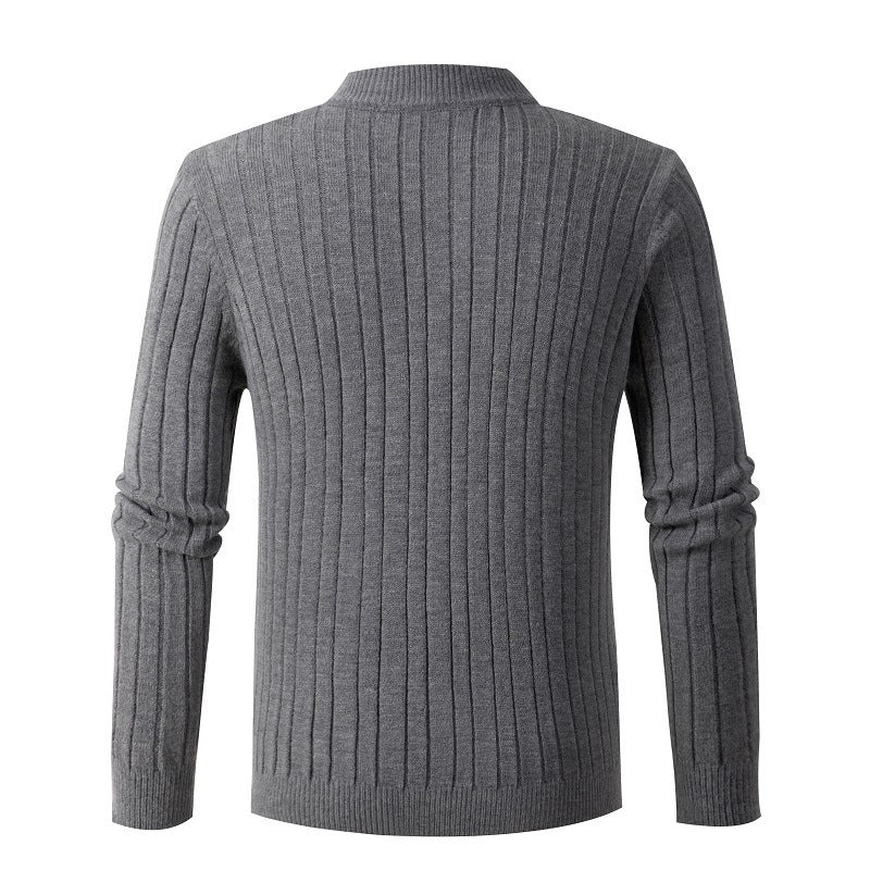 Herren Strickpullover mit hochschließendem Kragen EB