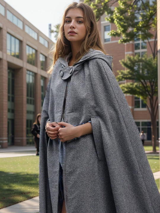Damen eleganter Maxikleid-Mantel mit schwingendem Schnitt und einzigartigem Design EB