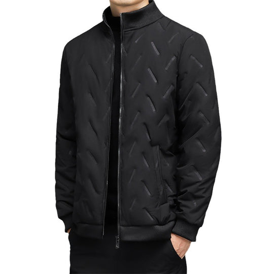 Herren leichte gesteppte City-Insulationsjacke mit diagonalstruktur, Stehkragen und Zwei-Wege-Reißverschluss EB